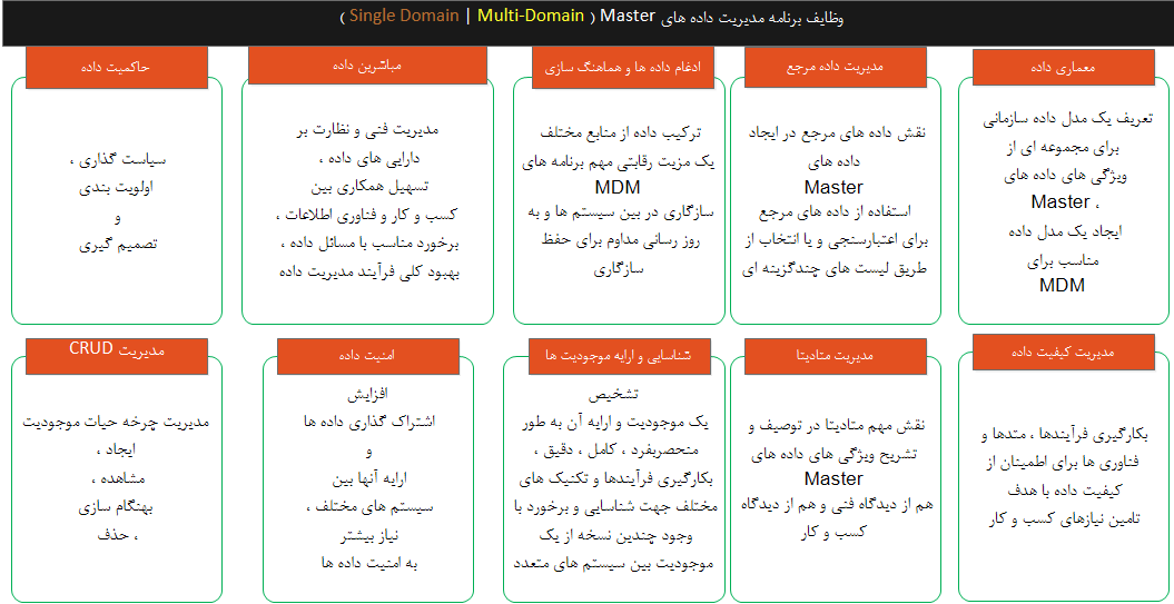     وظایف یک برنامه مدیریت داده های master           